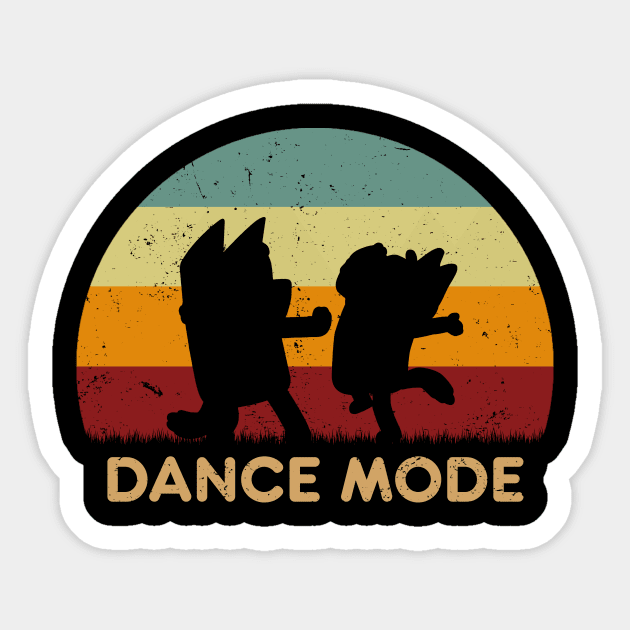 Retro Sunset - Bluey Dance Mode Sticker by GoodIdeaTees